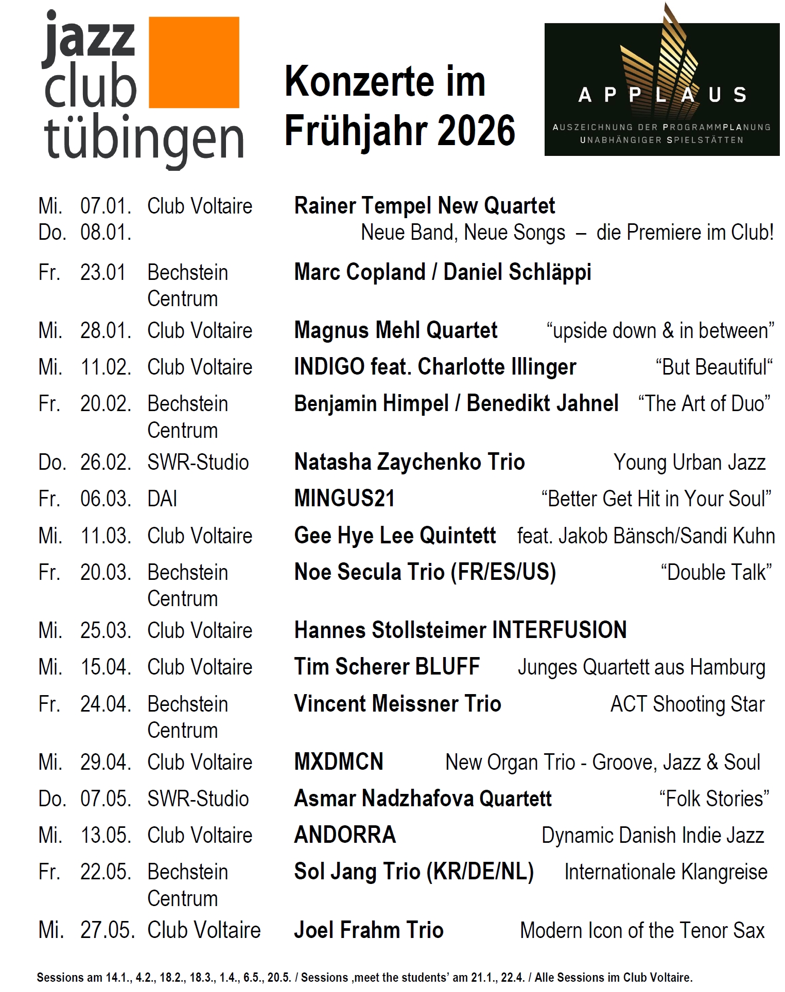 Unser Frühjahrsprogramm